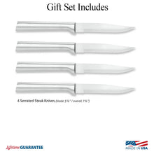 Load image into Gallery viewer, Silver Four Serrated Steak Knives Gift Set