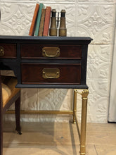 Load image into Gallery viewer, Sligh Brass Legged Desk with Chair