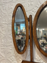 Load image into Gallery viewer, Oak Side Dressing Table with 3 tri fold mirror
