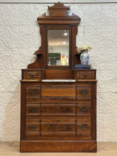 Load image into Gallery viewer, Antique Eastlake chest with Marble and Mirror