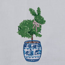 Load image into Gallery viewer, Bunny Topiary Embroidered Guest Towel