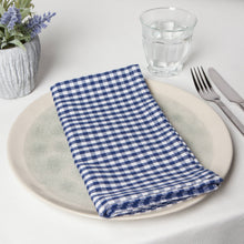 Load image into Gallery viewer, Recycled Cotton 2nd Spin Blue Gingham Napkins Set of 4