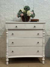 Load image into Gallery viewer, Antique 5 Drawer White chest