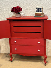 Load image into Gallery viewer, Vintage Red Dresser Chest