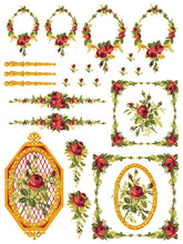 Load image into Gallery viewer, IOD Petite Fleur Red Paint Inlay