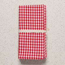 Load image into Gallery viewer, Recycled Cotton 2nd Spin Red Gingham Napkins Set of 4