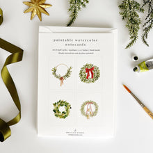 Load image into Gallery viewer, Wreaths paintable notecards