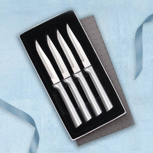 Load image into Gallery viewer, Silver Four Serrated Steak Knives Gift Set