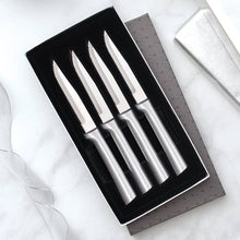 Load image into Gallery viewer, Silver Four Serrated Steak Knives Gift Set